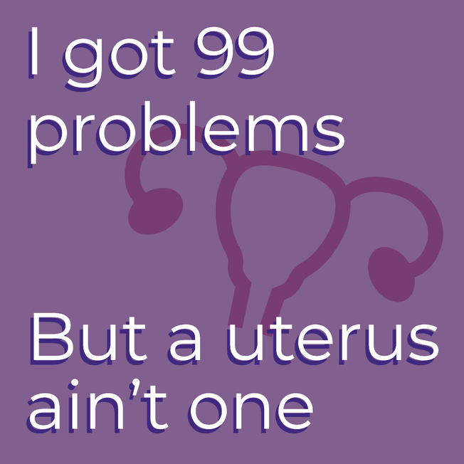 I got 99 problems but a uterus ain't one
